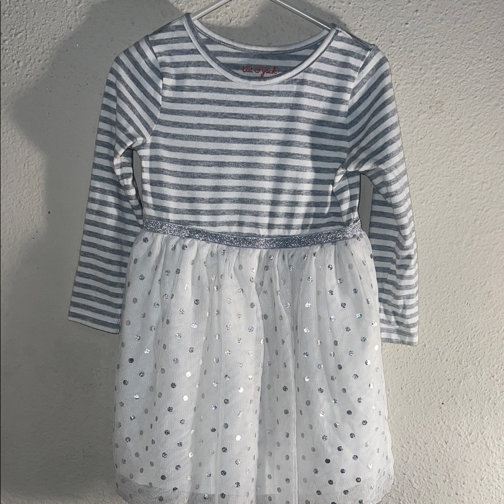 Cat & Jack Striped Dress with Glittery Tulle Skirt